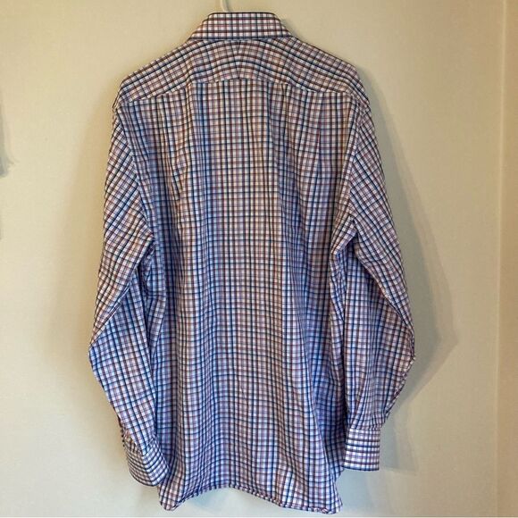 Peter Millar Men’s 100% Cotten plaid button down shirt size large. EUC! - Picture 4 of 7
